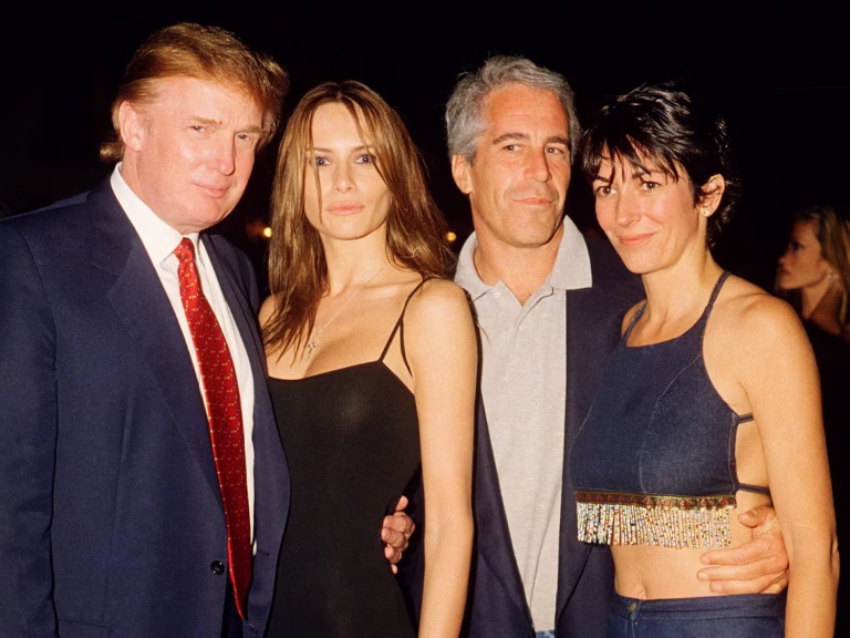 Photo of Donald Trump, Melania Knauss, Jeffrey Epstein, and Ghislaine Maxwell
